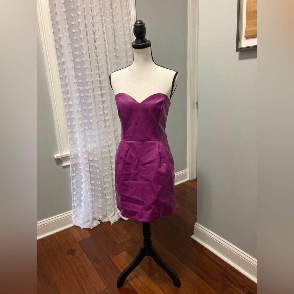 Faux leather mini dress